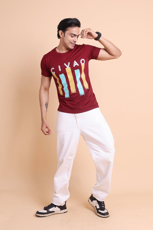 Big Boy Style Maroon Slim Fit T-shirt - Exclusive