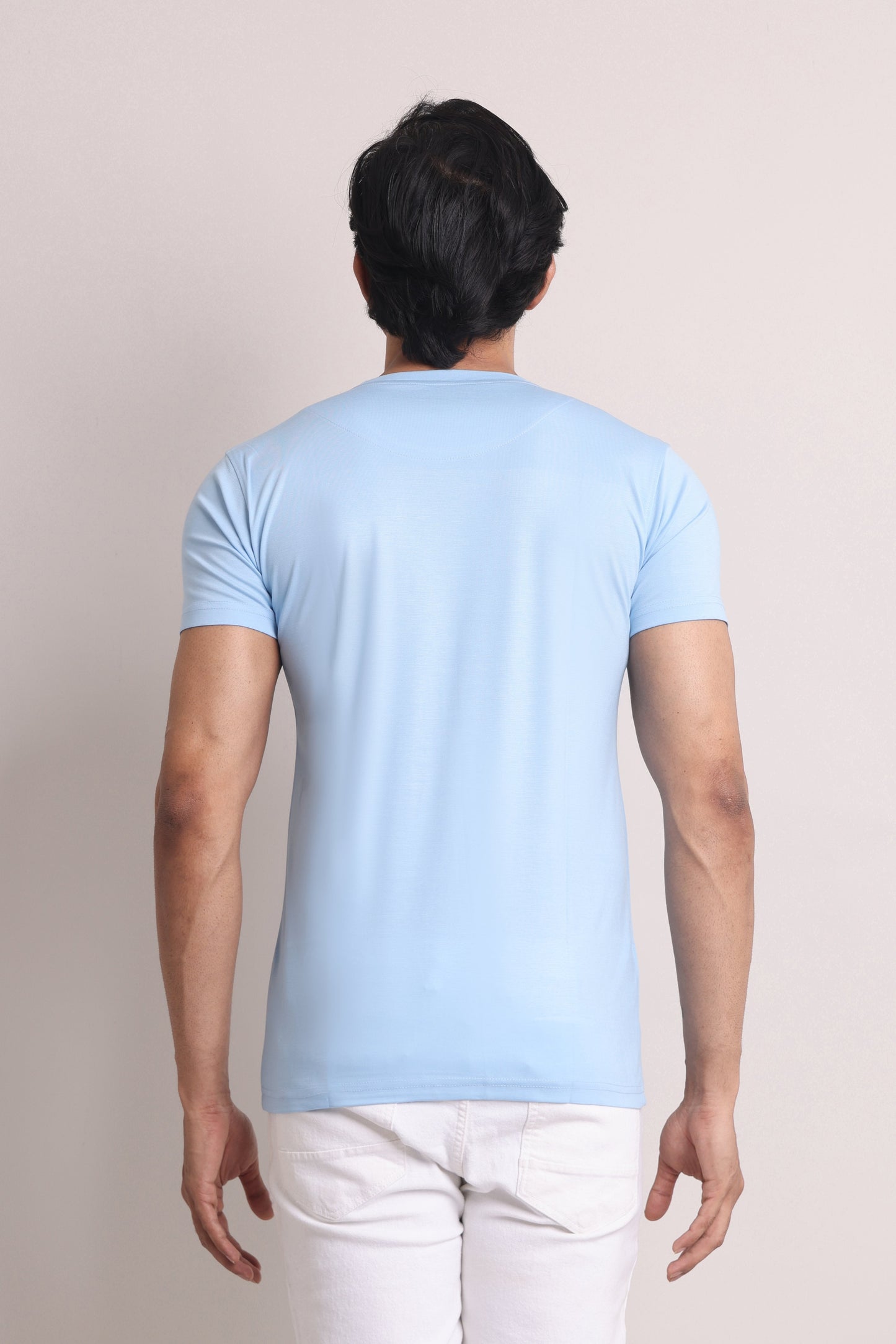 The Civao Slim Fit T-Shirt Sky Blue - Luxury Fit
