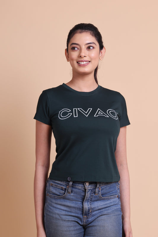 The Civao Dark Green Slim Fit T-Shirt