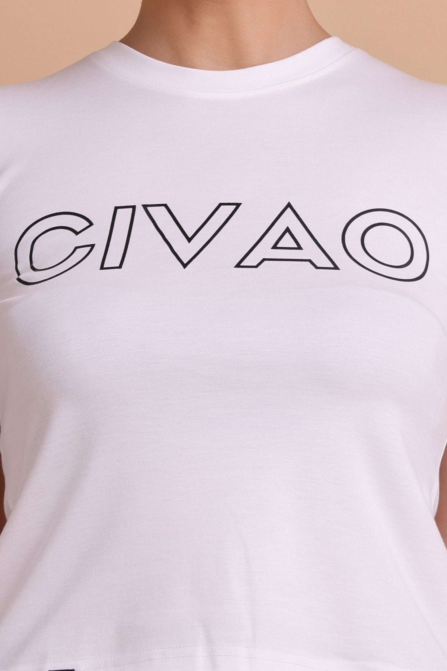 The Civao Women's  Slim Fit White T-Shirt