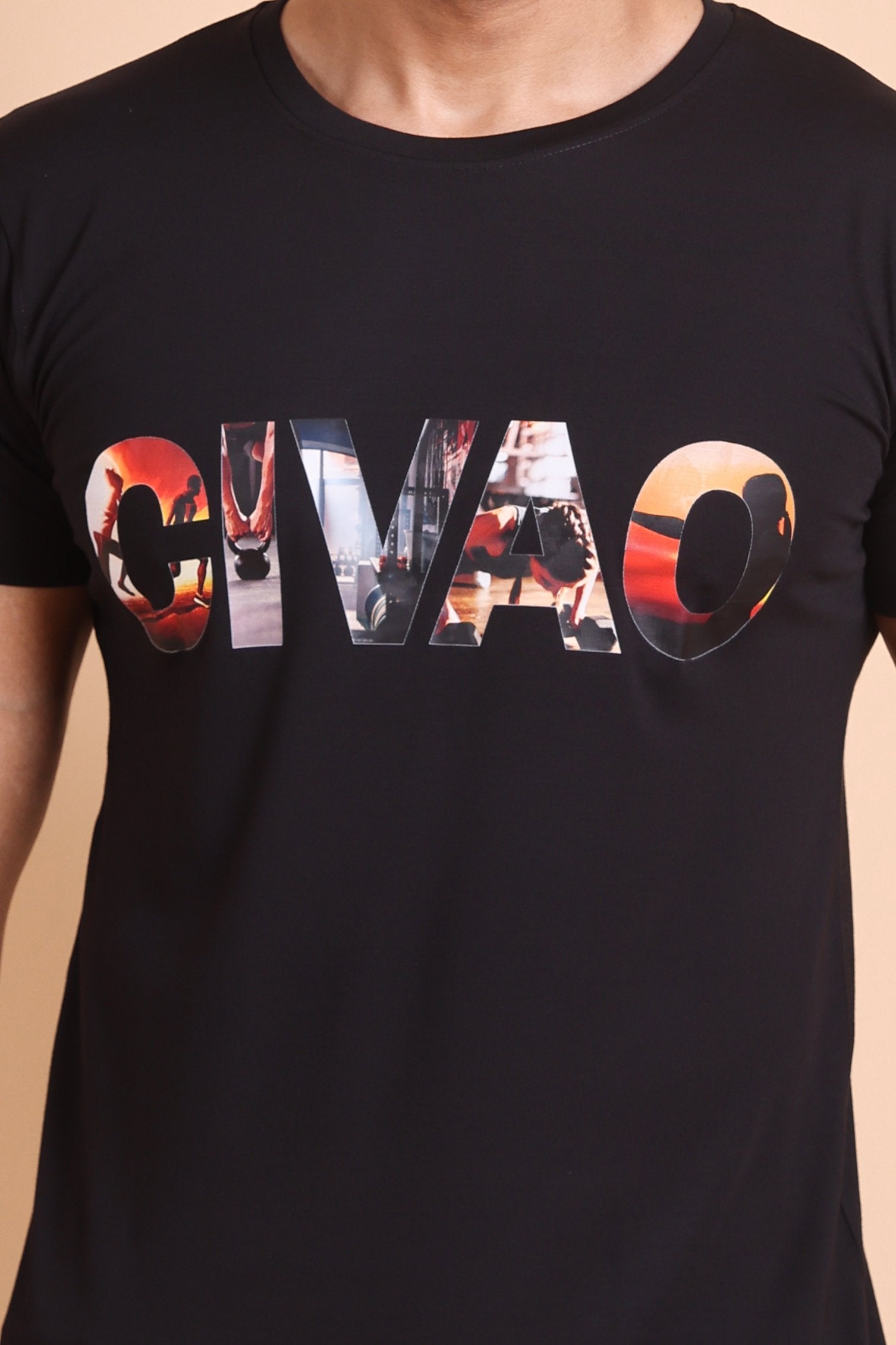 We believe - The Civao Men's Black  Slim Fit T-Shirt