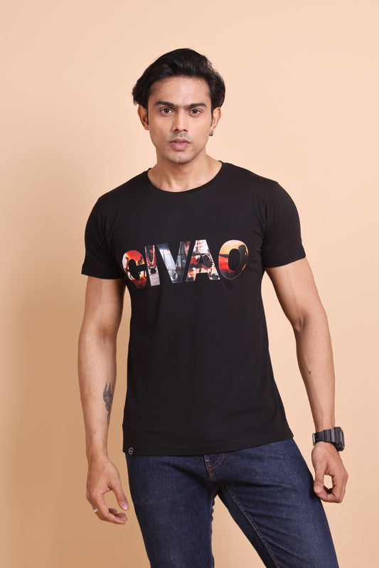 We believe - The Civao Men's Black  Slim Fit T-Shirt