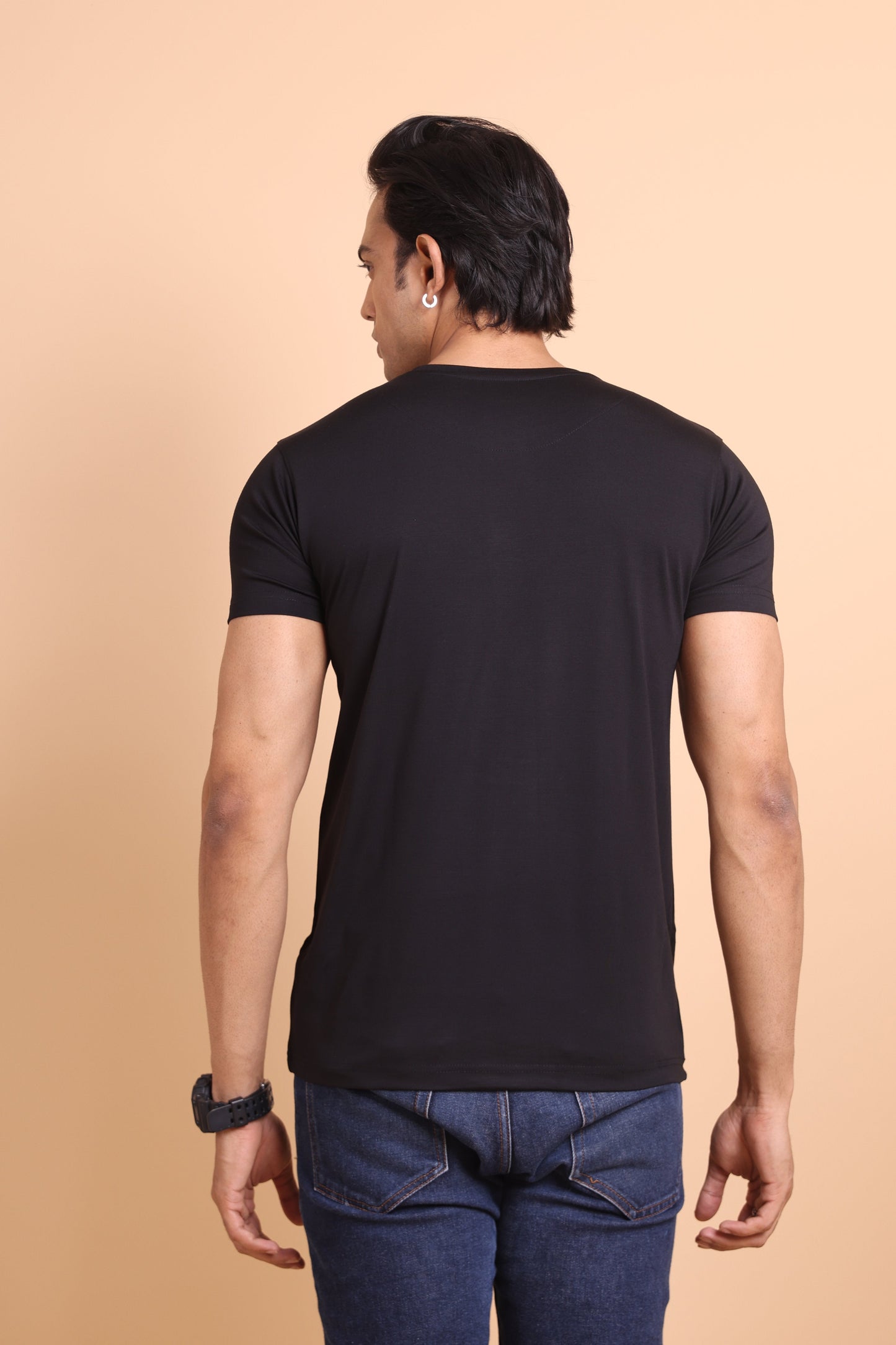 We believe - The Civao Men's Black  Slim Fit T-Shirt