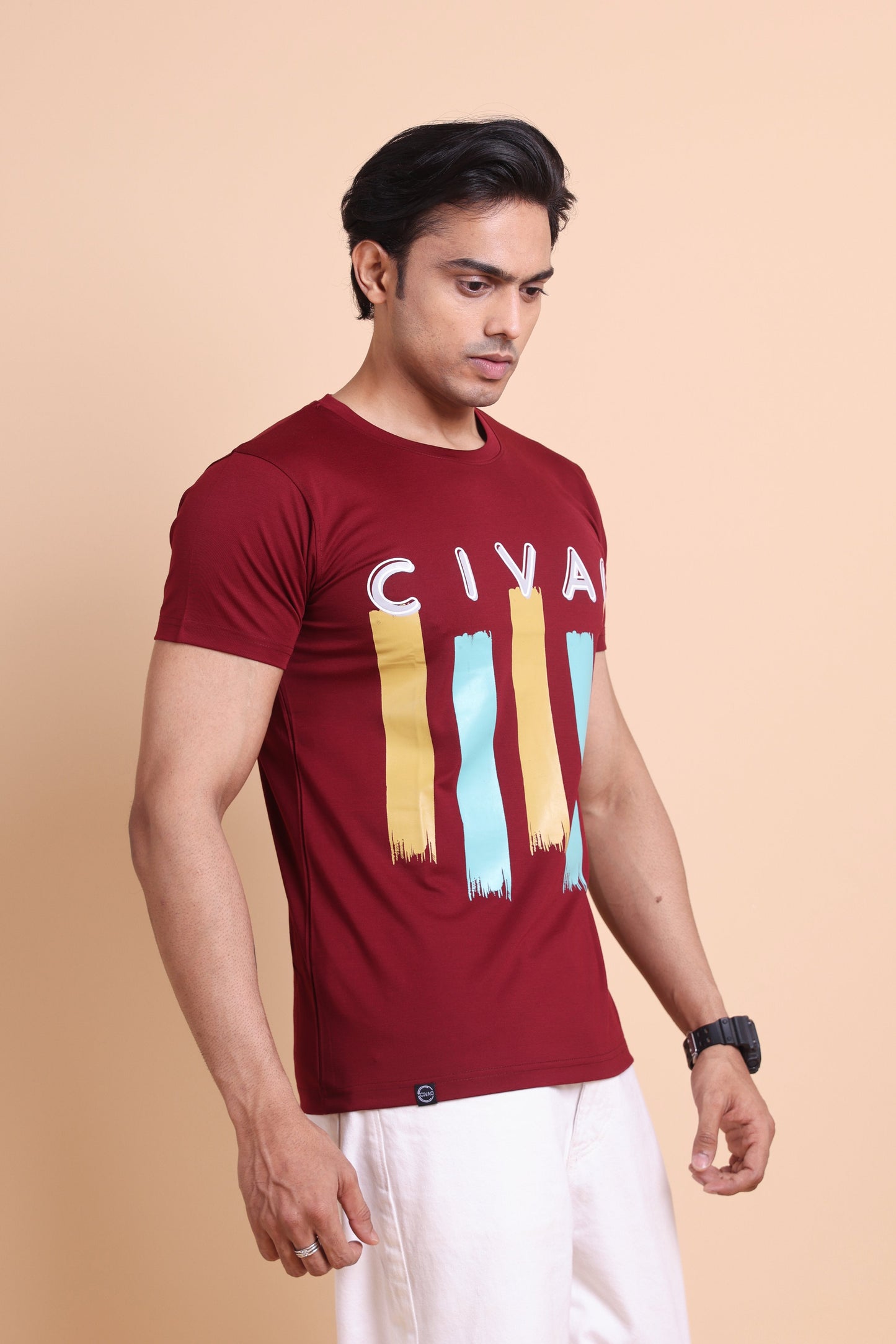 Big Boy Style Maroon Slim Fit T-shirt