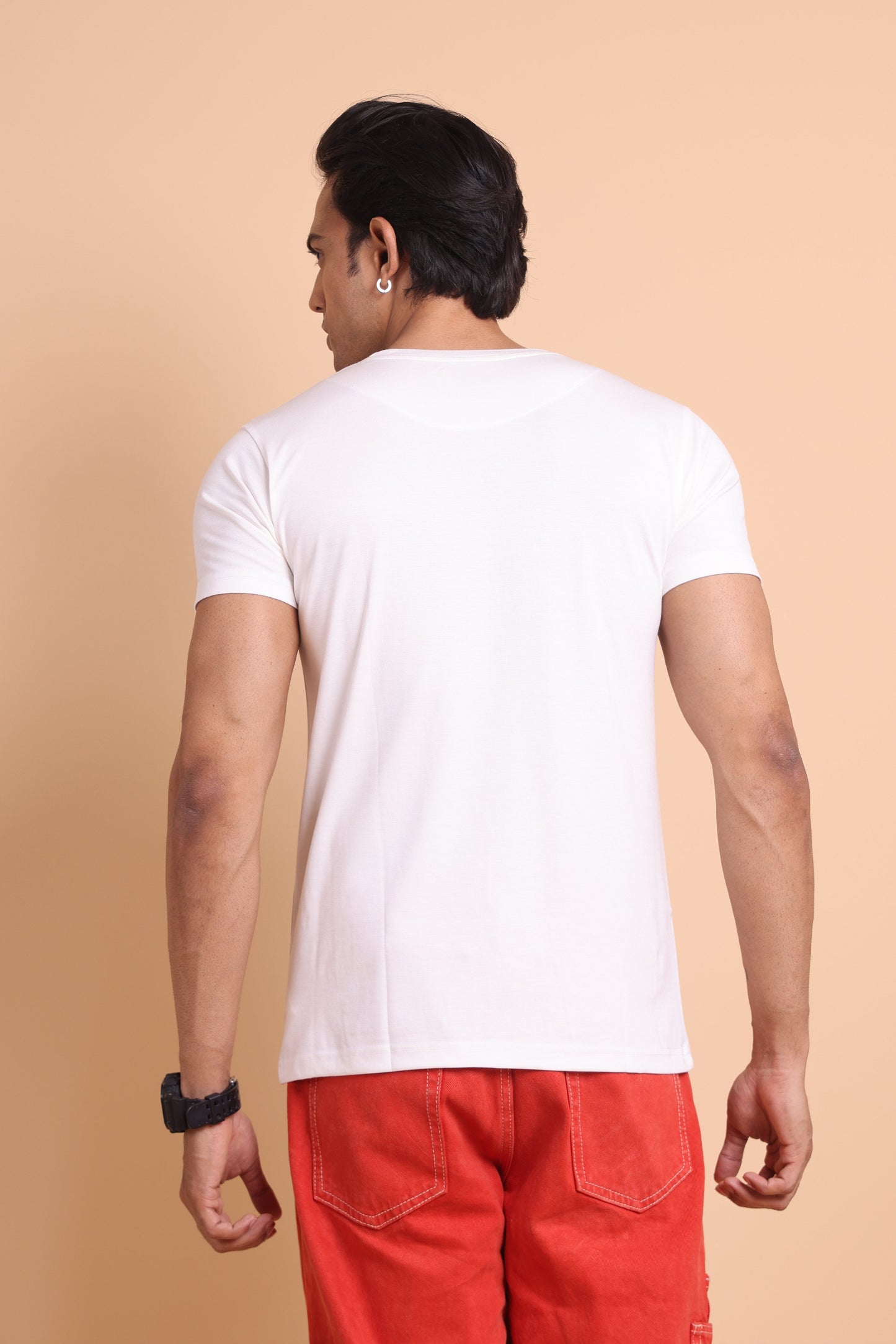 Garage White Men Slim Fit T-shirts