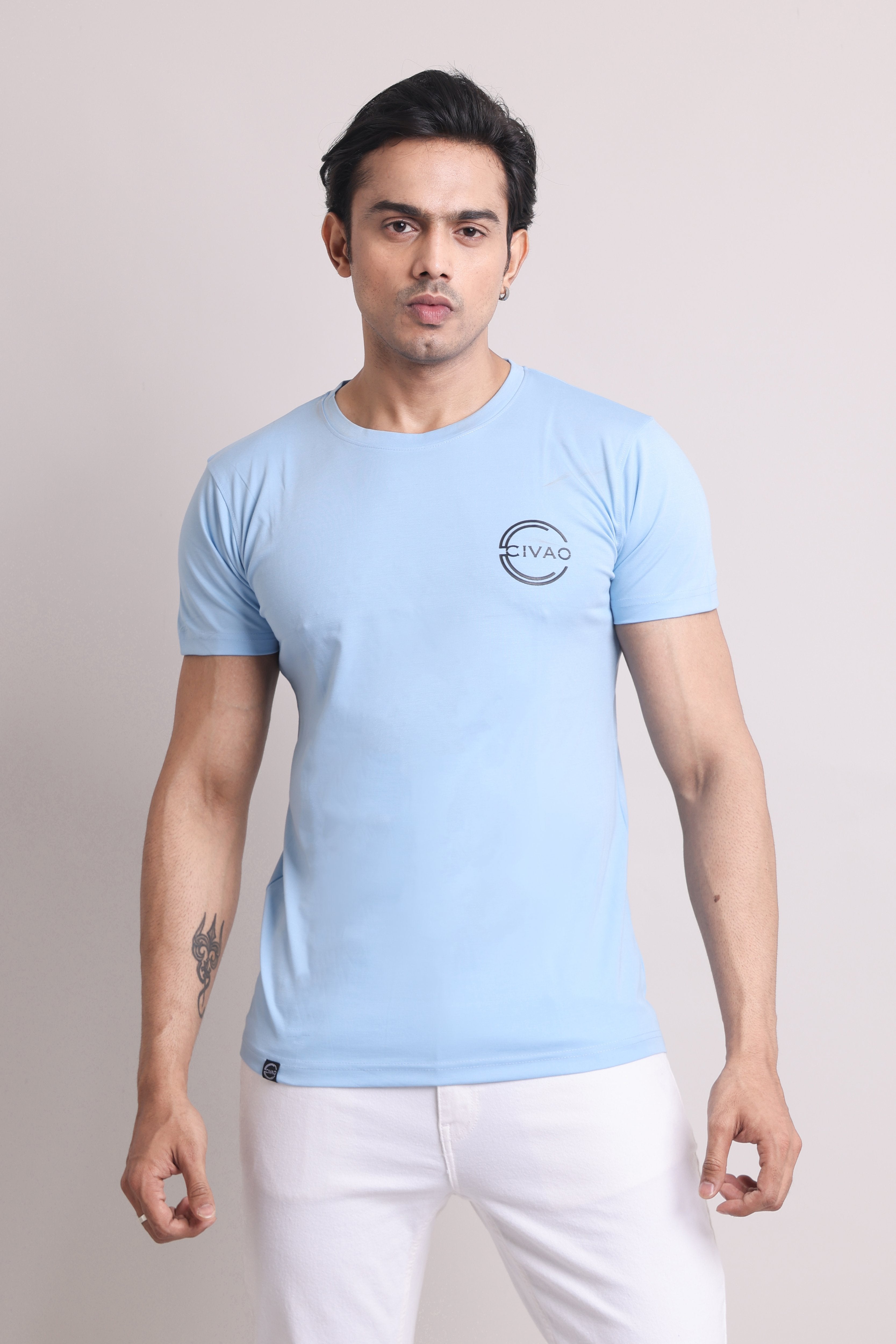 The Civao Sky Blue Slim Fit T-Shirt