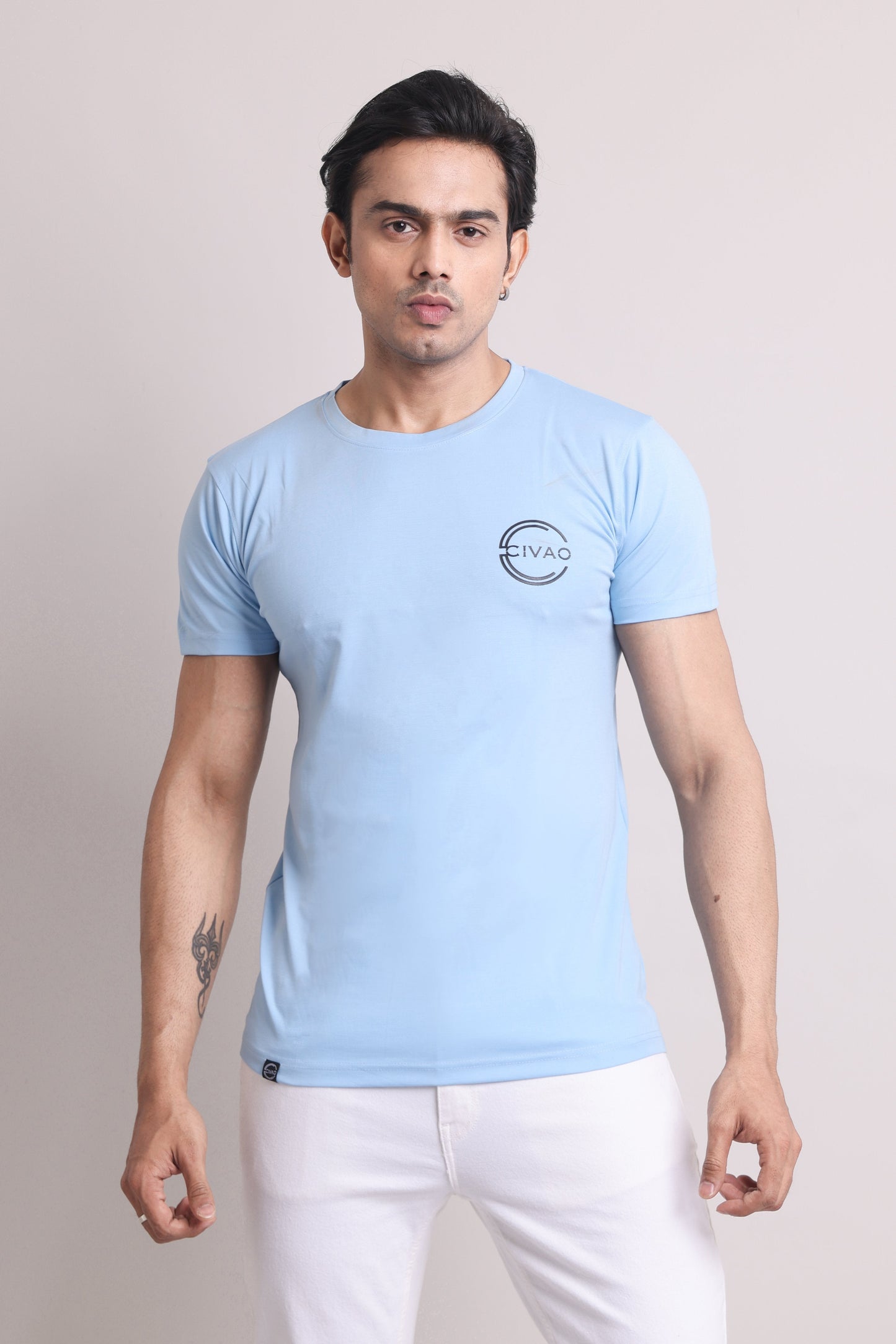 The Civao Sky Blue Slim Fit T-Shirt