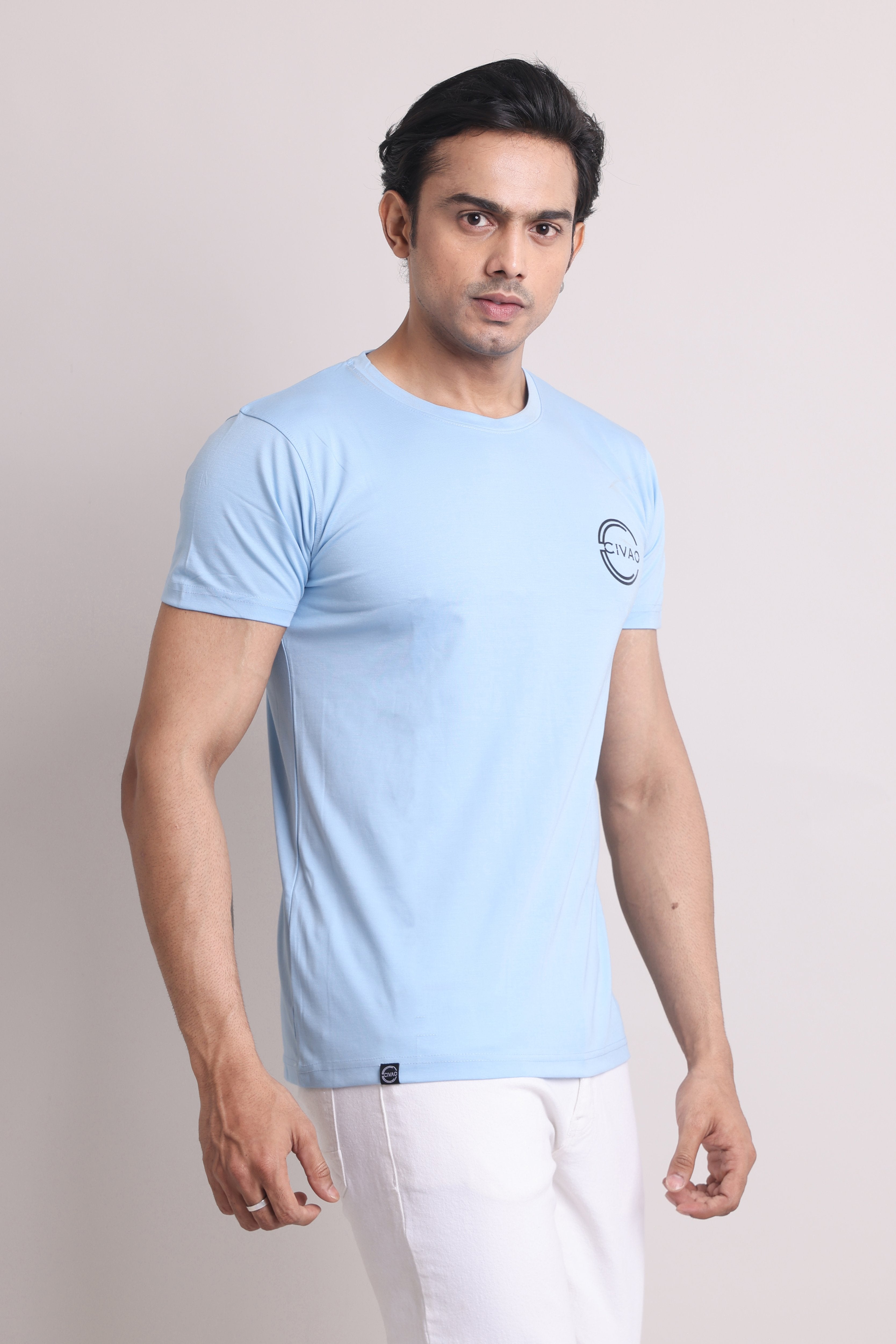 The Civao Sky Blue Slim Fit T-Shirt