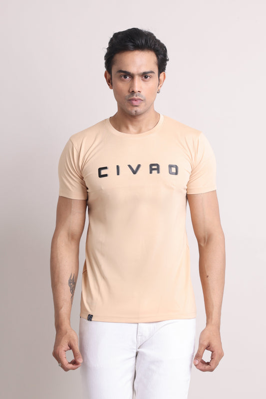 The Civao  Slim Fit T-Shirt Peach Color