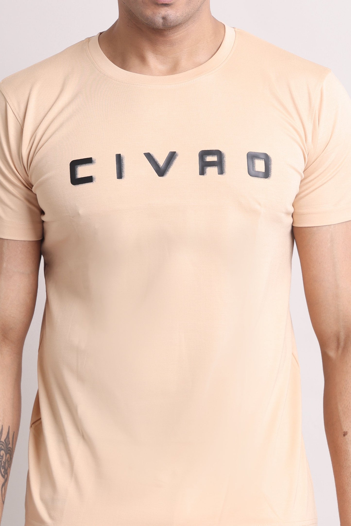 The Civao  Slim Fit T-Shirt Peach Color