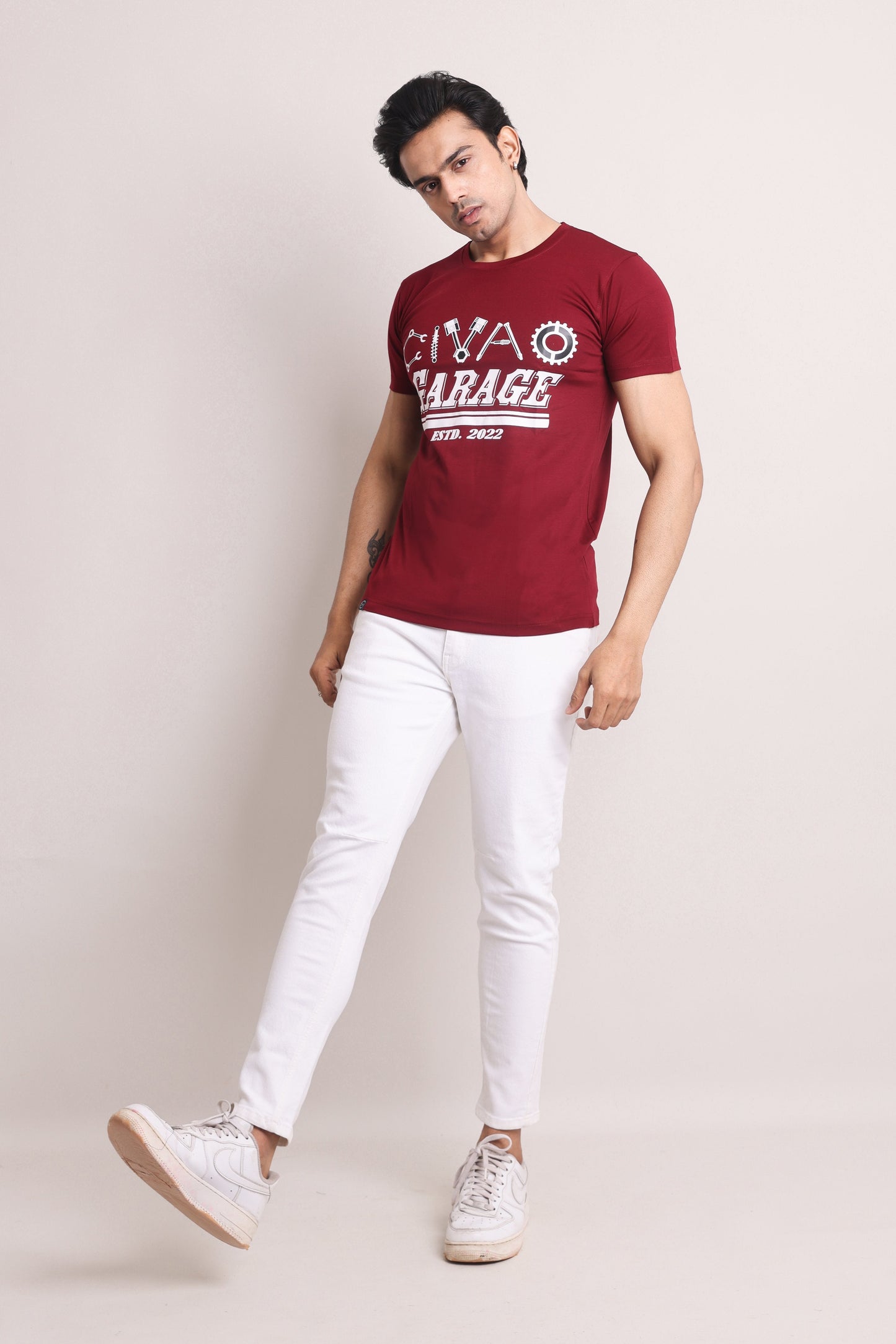 Garage Slim Fit T-Shirt Maroon