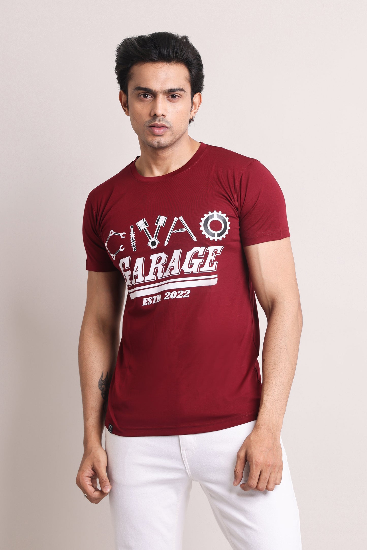 Garage Slim Fit T-Shirt Maroon