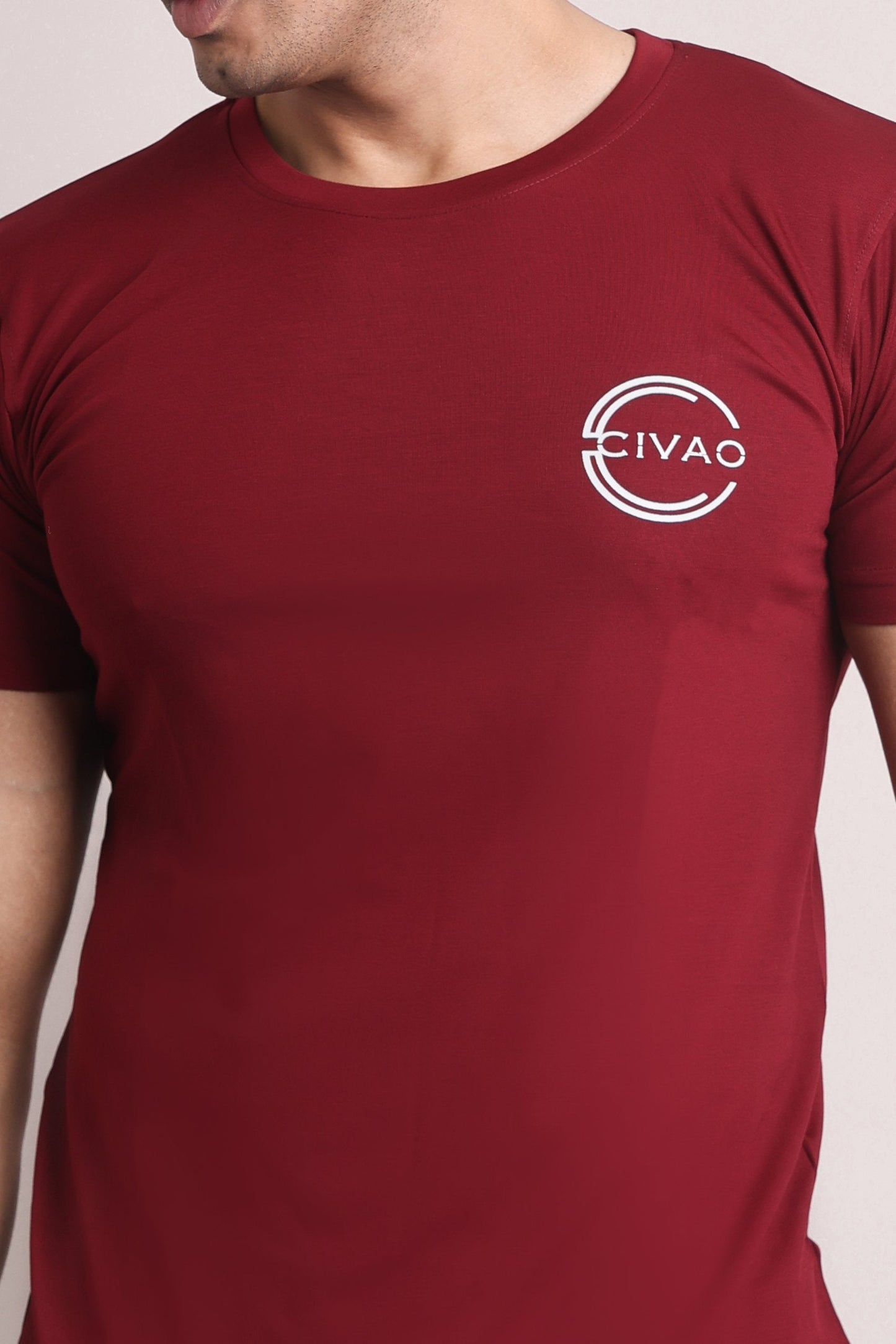 The Civao Maroon Slim Fit T-Shirt