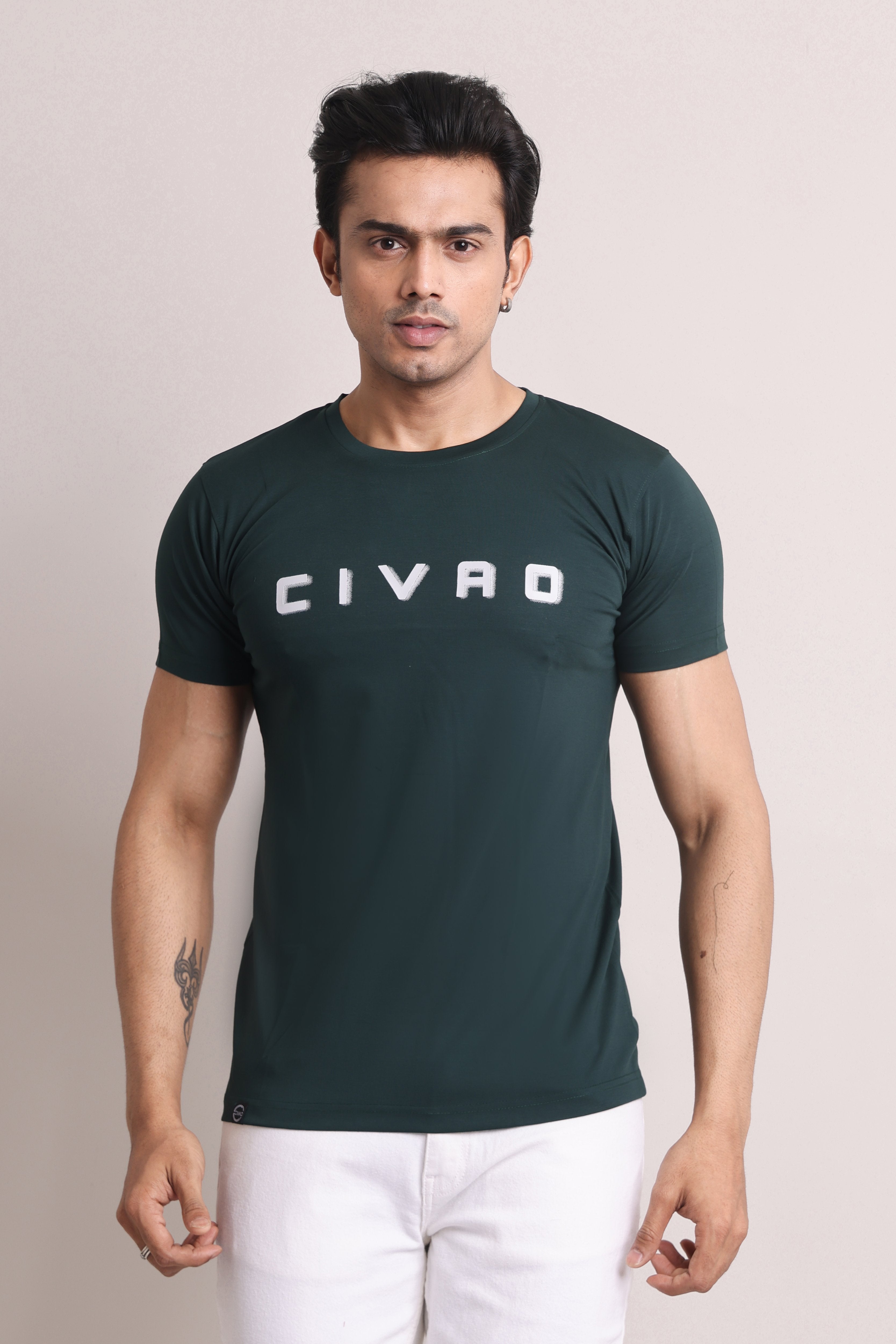 The Civao  Slim Fit Dark green T-Shirt