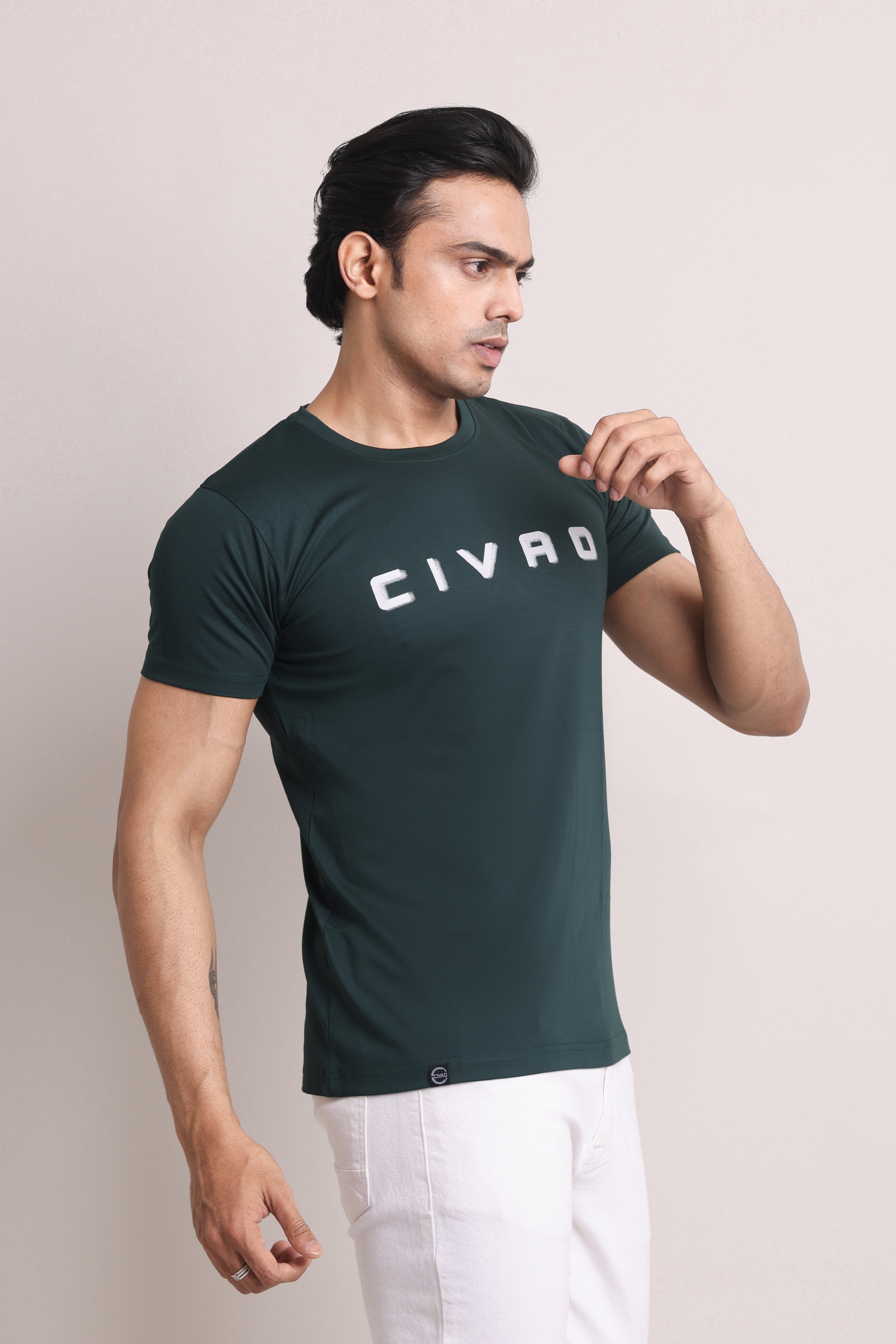 The Civao  Slim Fit Dark green T-Shirt